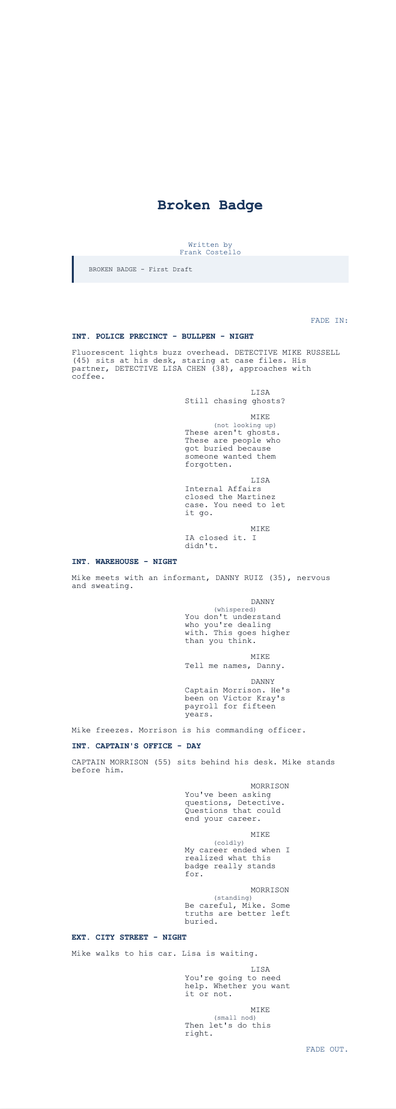 Crime drama screenplay